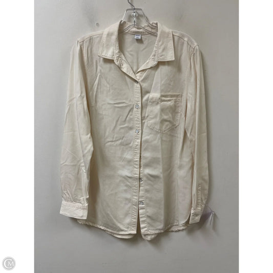 Blouse Long Sleeve By Old Navy In Cream, Size: M