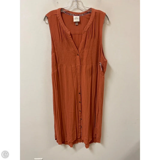 Dress Casual Midi By Knox Rose In Orange, Size: 2x