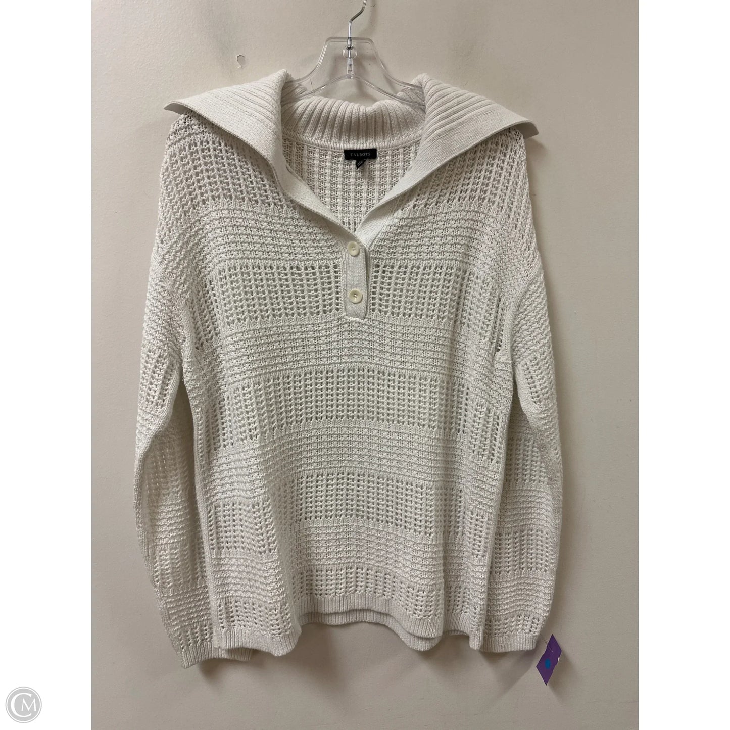 Sweater By Talbots In White, Size: L