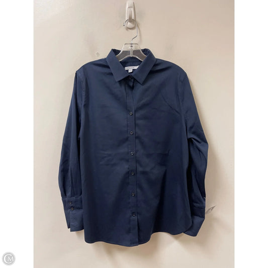 Blouse Long Sleeve By Chicos In Navy, Size: L