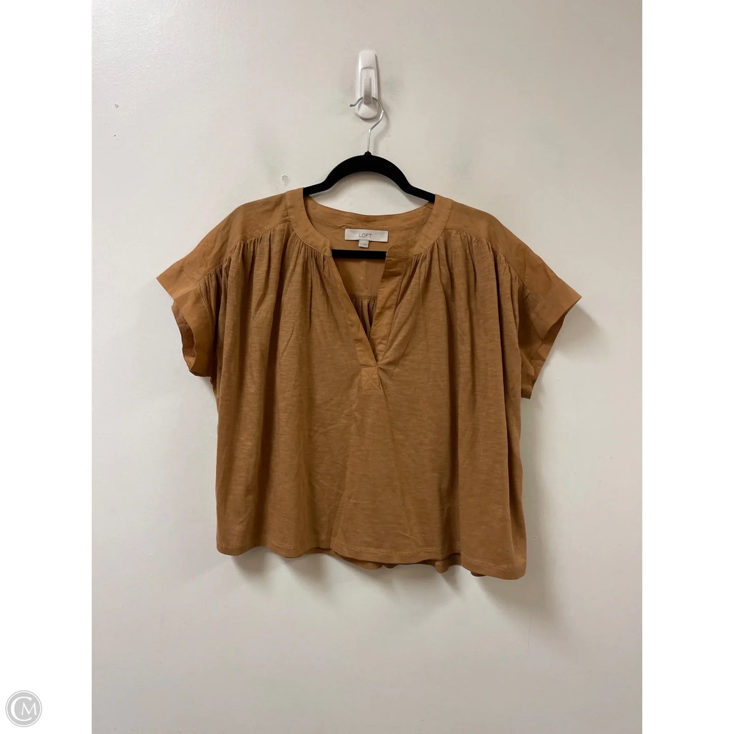 Top Short Sleeve By Loft In Brown, Size: M