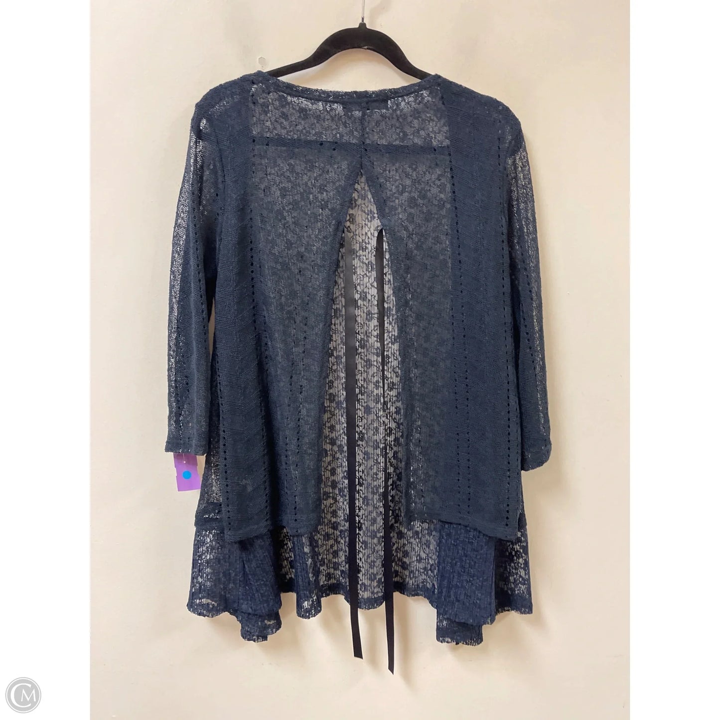 Sweater Cardigan By Clothes Mentor In Navy, Size: M