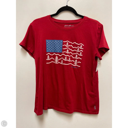 Top Short Sleeve By Eddie Bauer In Red, Size: M