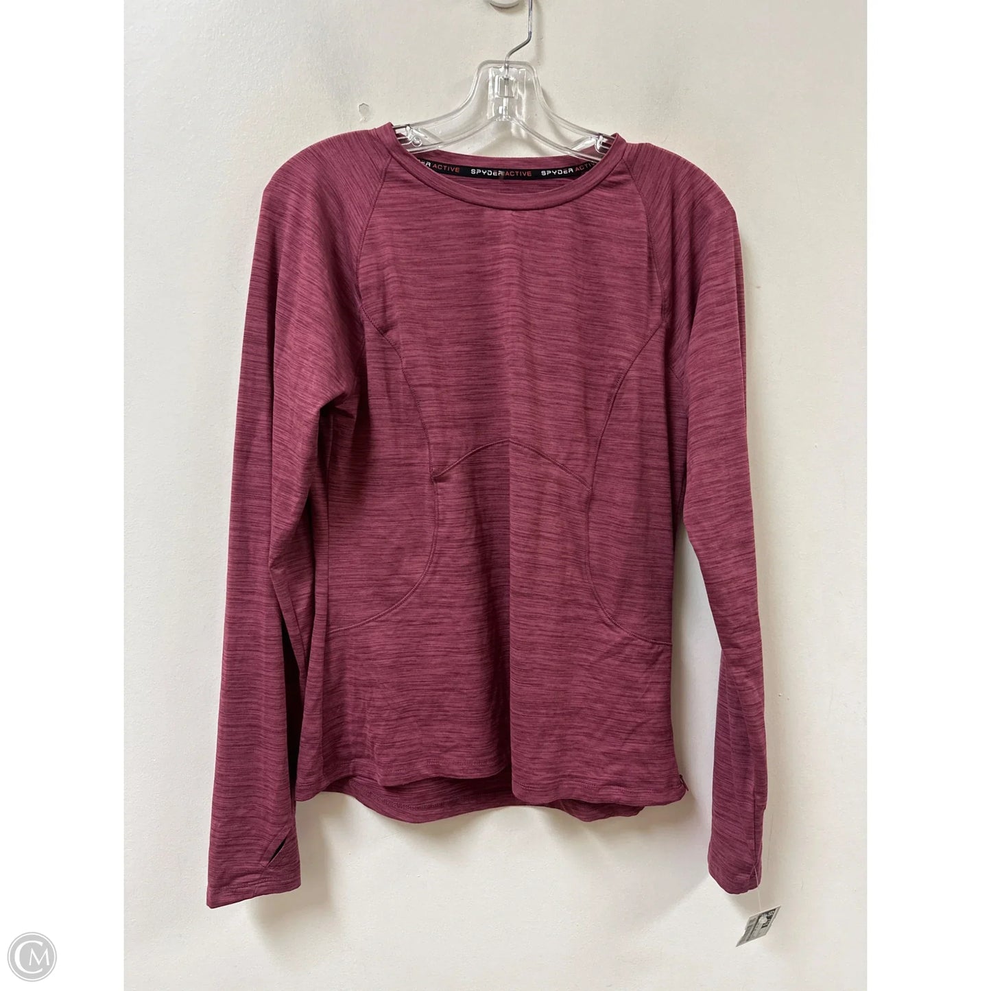 Athletic Top Long Sleeve Collar By Spyder In Red, Size: M
