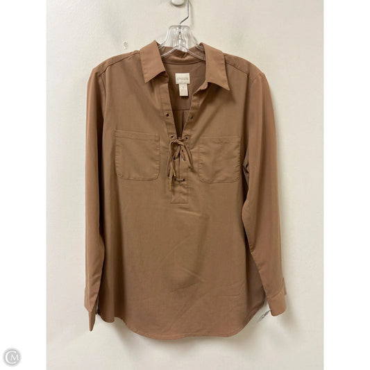 Top Long Sleeve By Chicos In Tan, Size: M