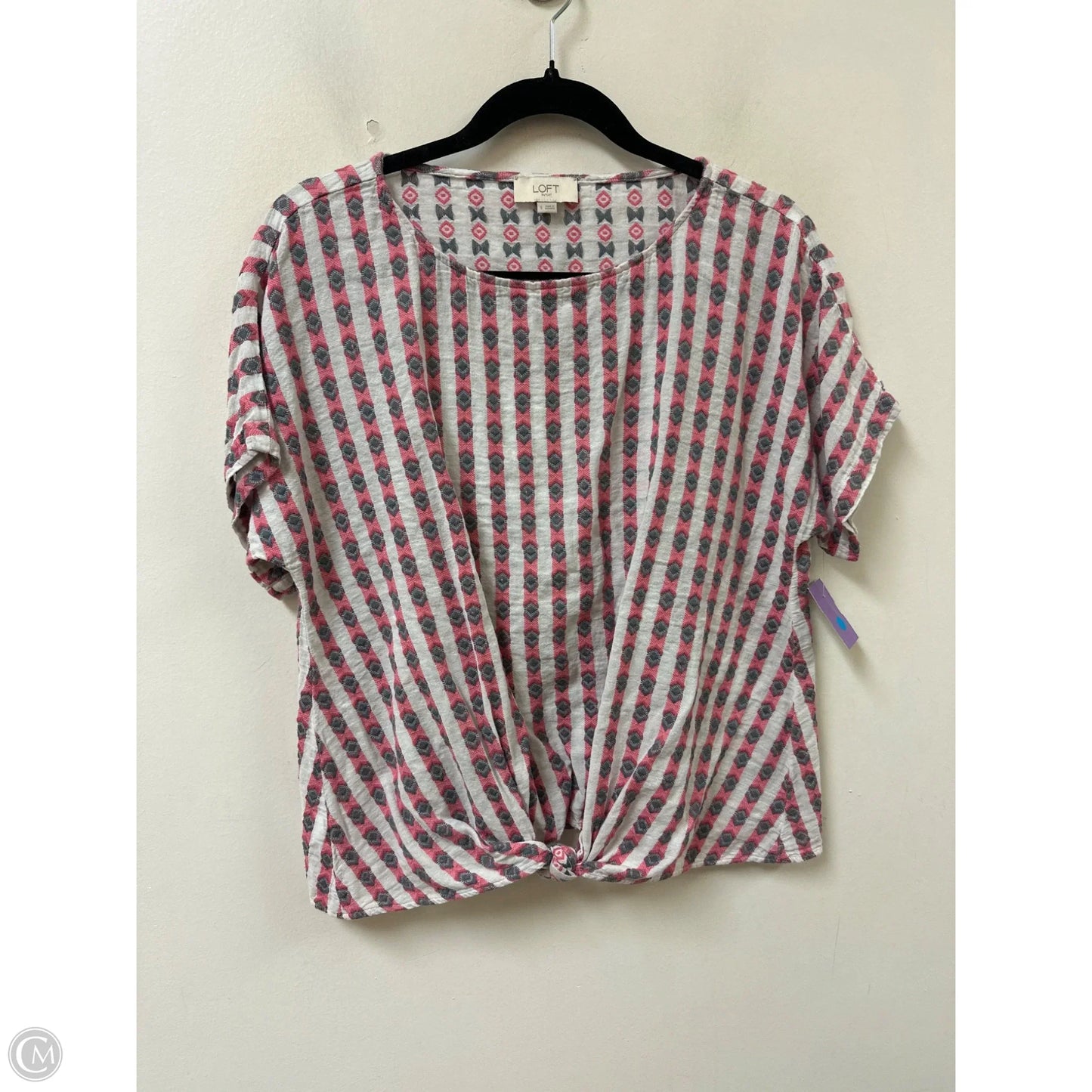 Top Short Sleeve By Loft In Pink, Size: S