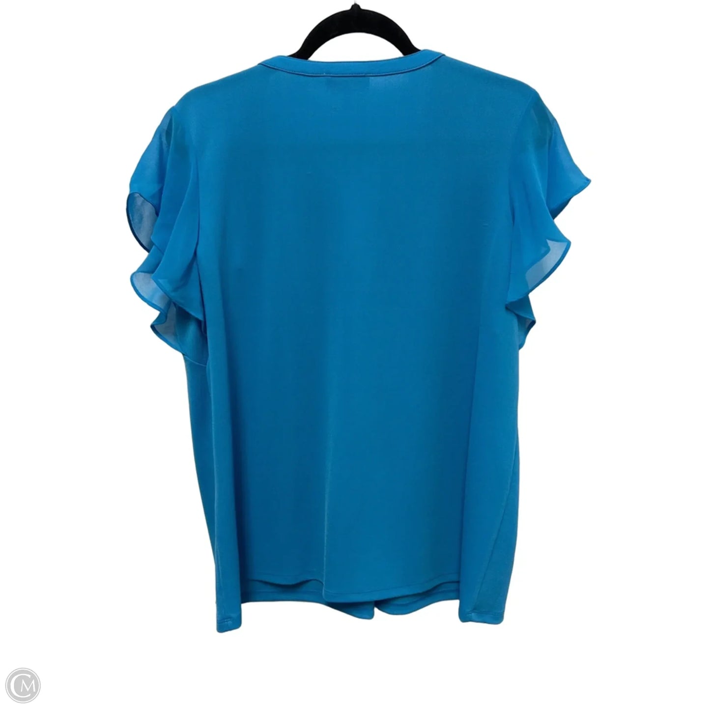 Top Short Sleeve By Calvin Klein In Blue, Size: L