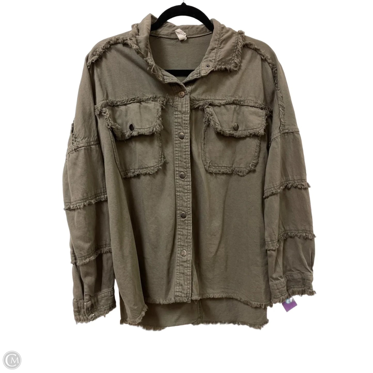 Jacket Denim By Elan In Green, Size: M