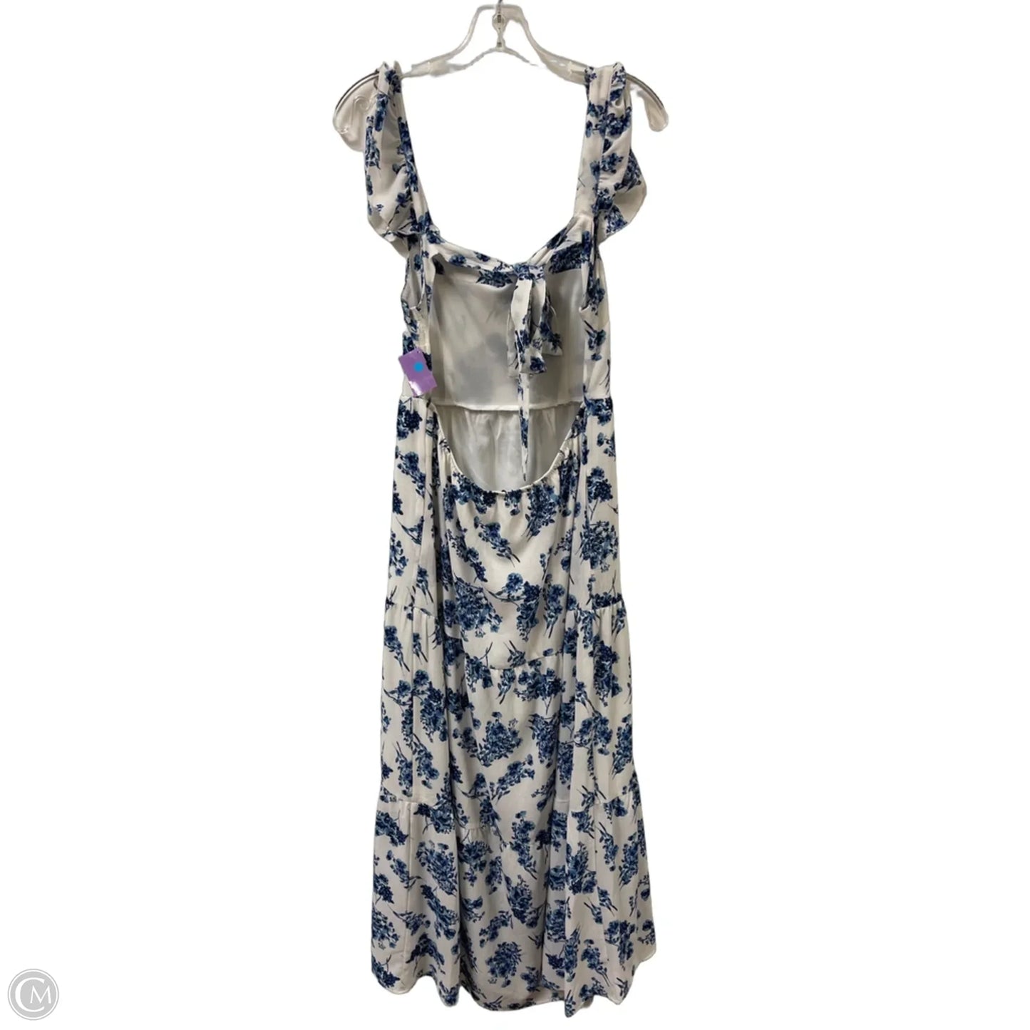 Dress Casual Maxi By Clothes Mentor In Blue & White, Size: L