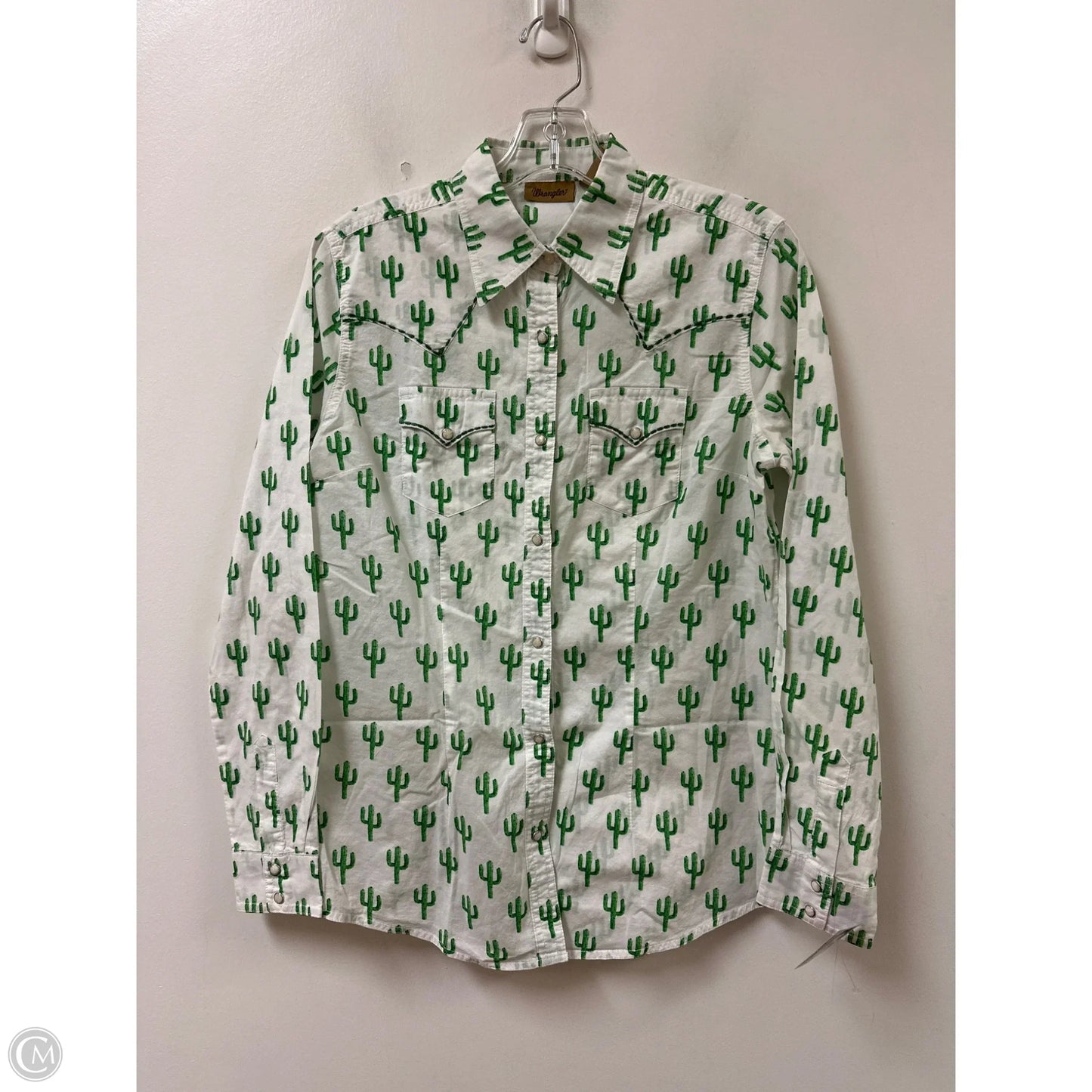 Blouse Long Sleeve By Wrangler In White, Size: S