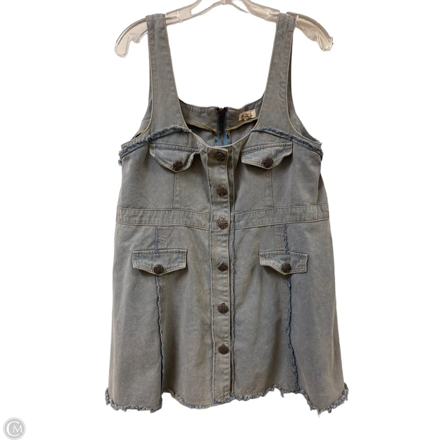 Tunic Sleeveless By Pol In Blue Denim, Size: L