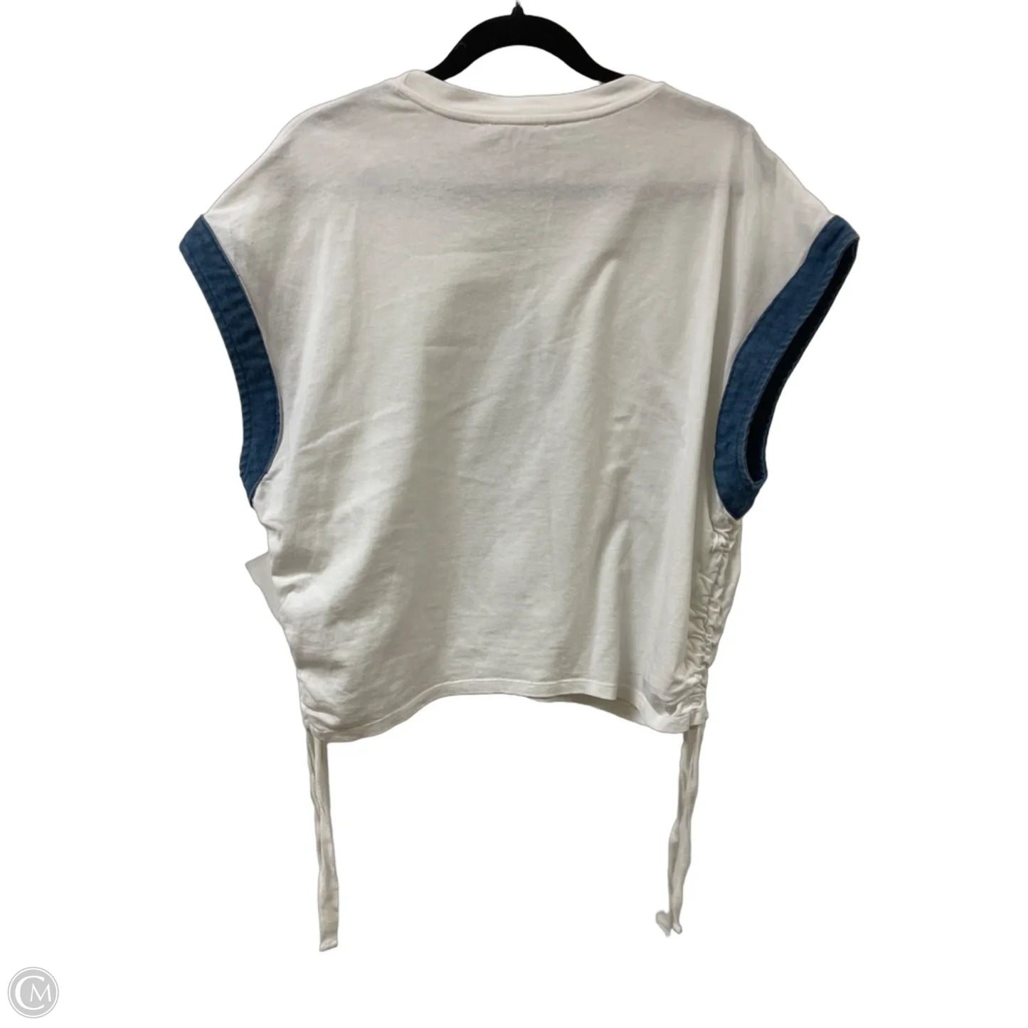 Top Short Sleeve By Ee Some In Blue & White, Size: L