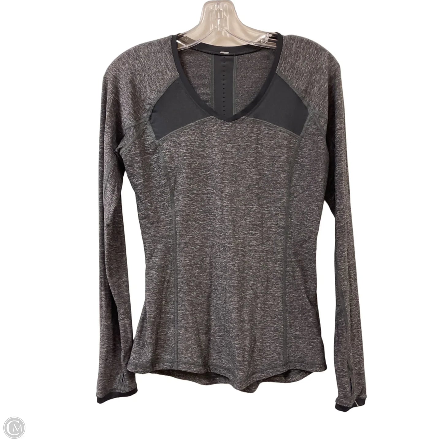 Athletic Top Long Sleeve Collar By Lululemon In Grey, Size: S