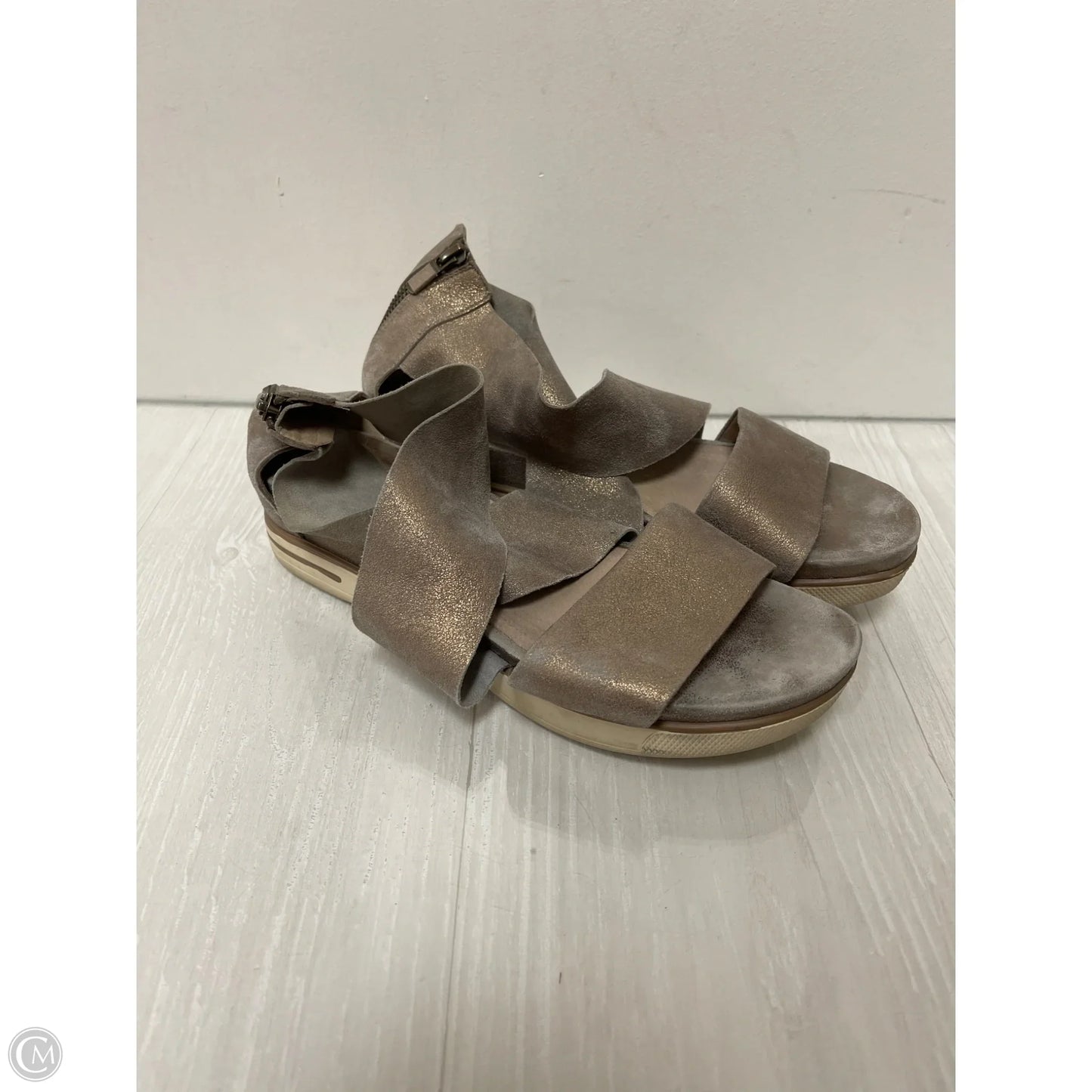 Sandals Heels Wedge By Eileen Fisher In Gold, Size: 10