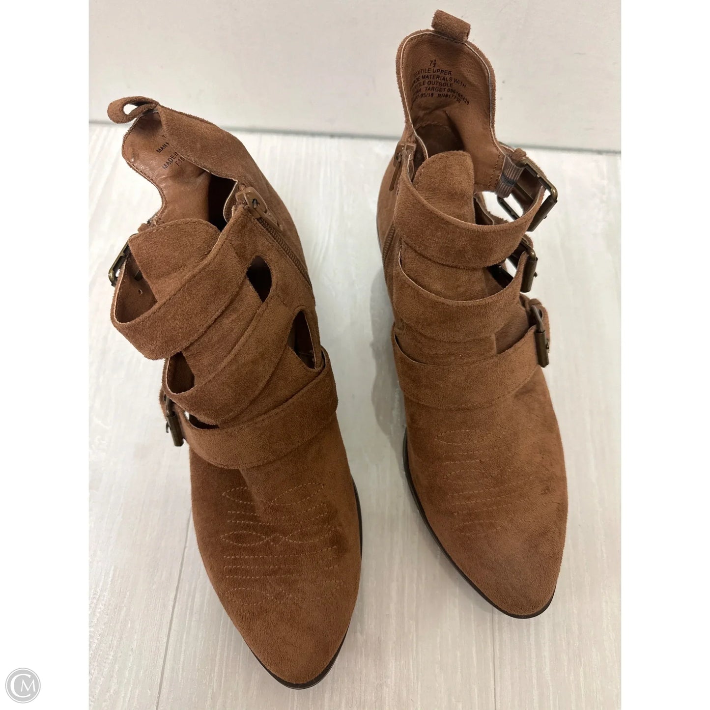 Boots Ankle Heels By Universal Thread In Brown, Size: 7.5