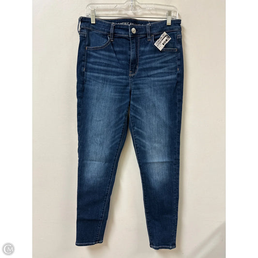 Jeans Skinny By American Eagle In Blue Denim, Size: 12