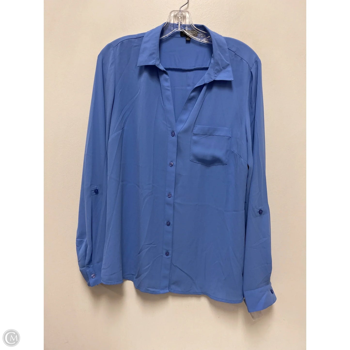 Blouse Long Sleeve By Limited In Blue, Size: L