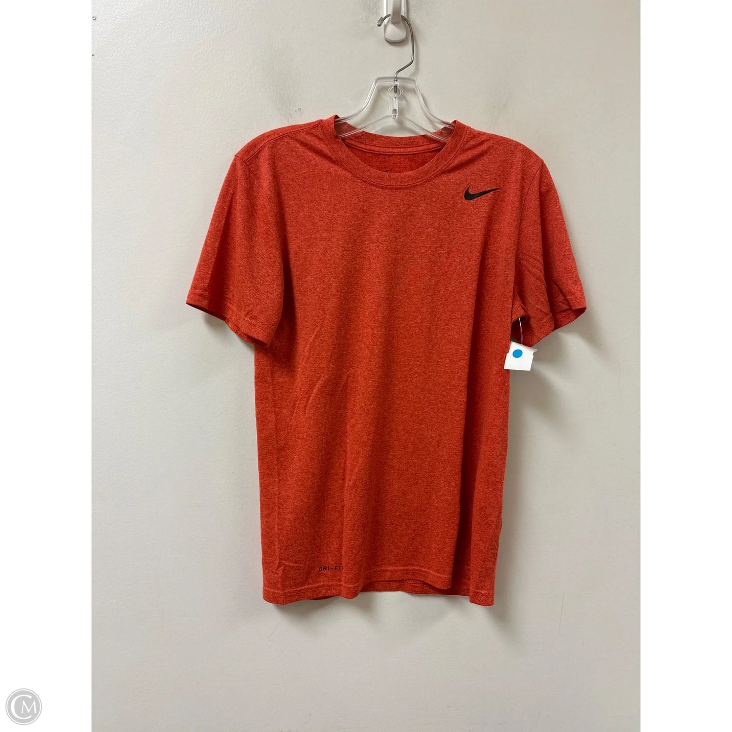 Athletic Top Short Sleeve By Nike In Orange, Size: S