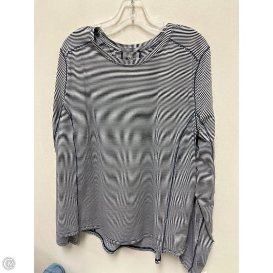 Athletic Top Long Sleeve Crewneck By Duluth Trading In Striped Pattern, Size: 1x