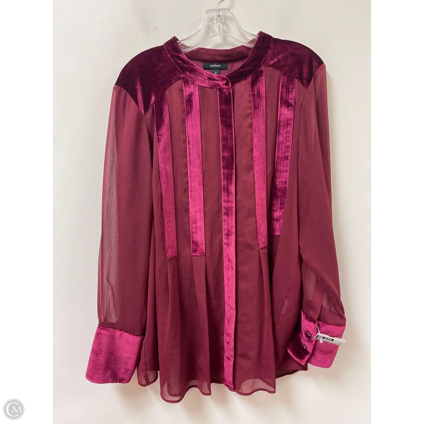 Blouse Long Sleeve By Alfani In Red, Size: 2x
