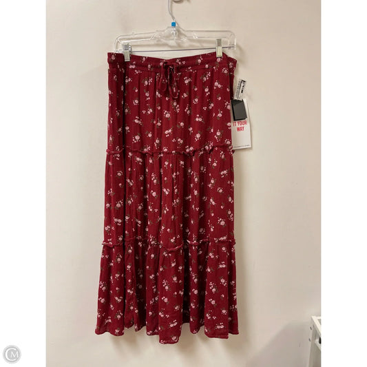 Skirt Midi By Celebrity Pink In Red, Size: 12