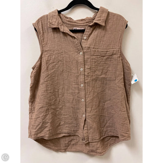 Blouse Sleeveless By So In Brown, Size: 1x