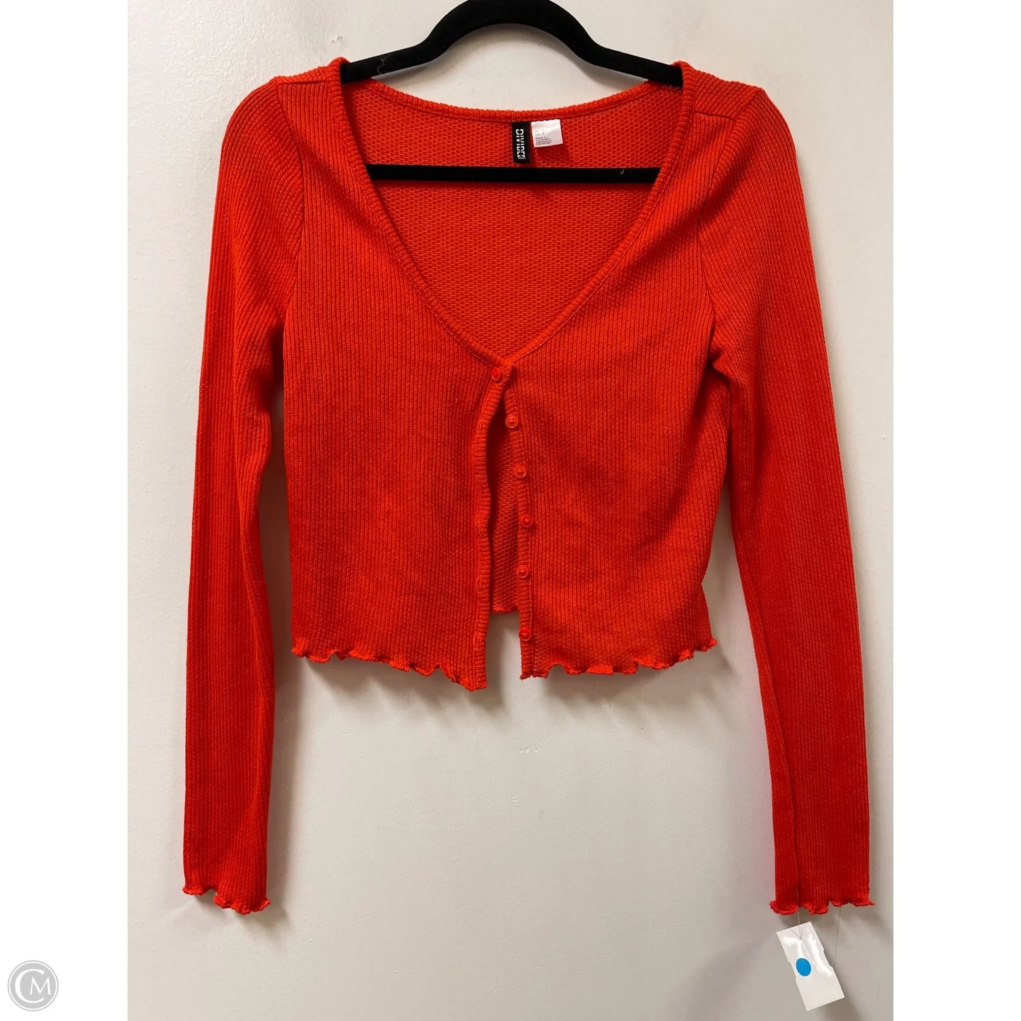 Sweater Cardigan By Divided In Orange, Size: S