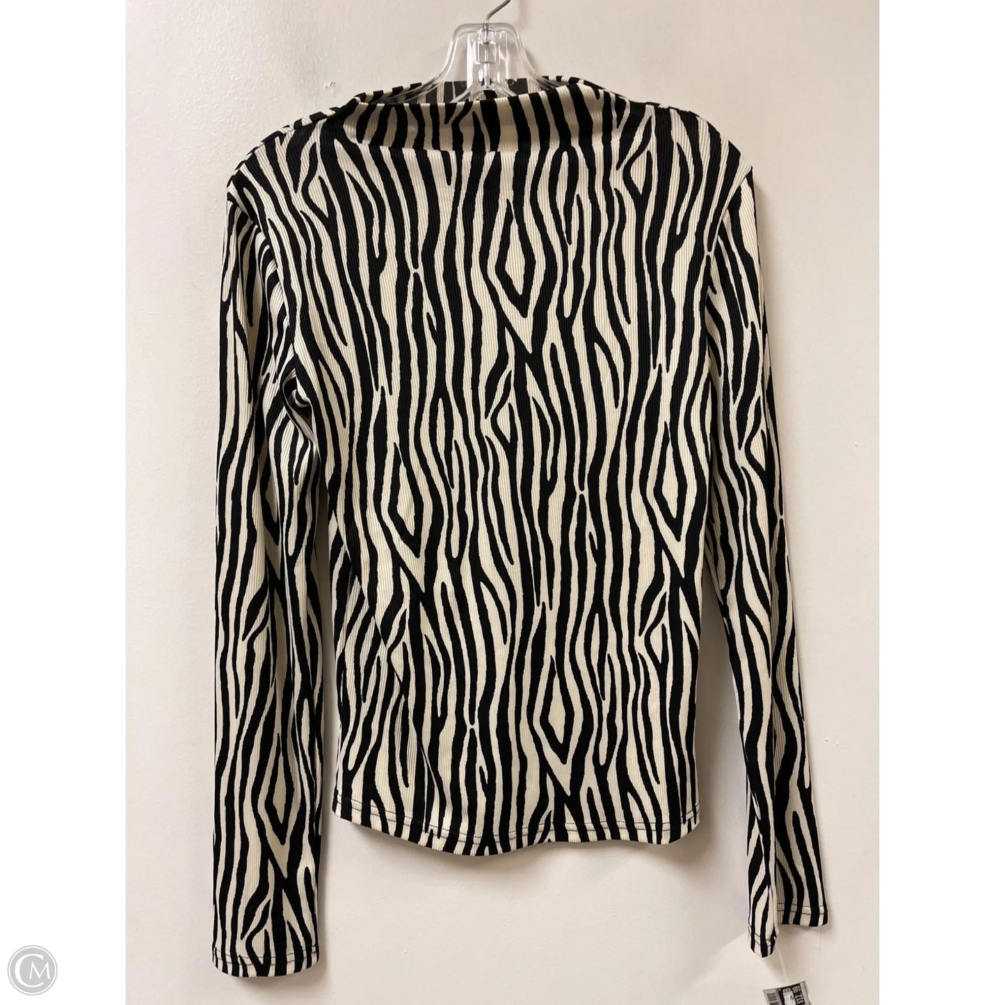 Top Long Sleeve By Entro In Black & Cream, Size: S