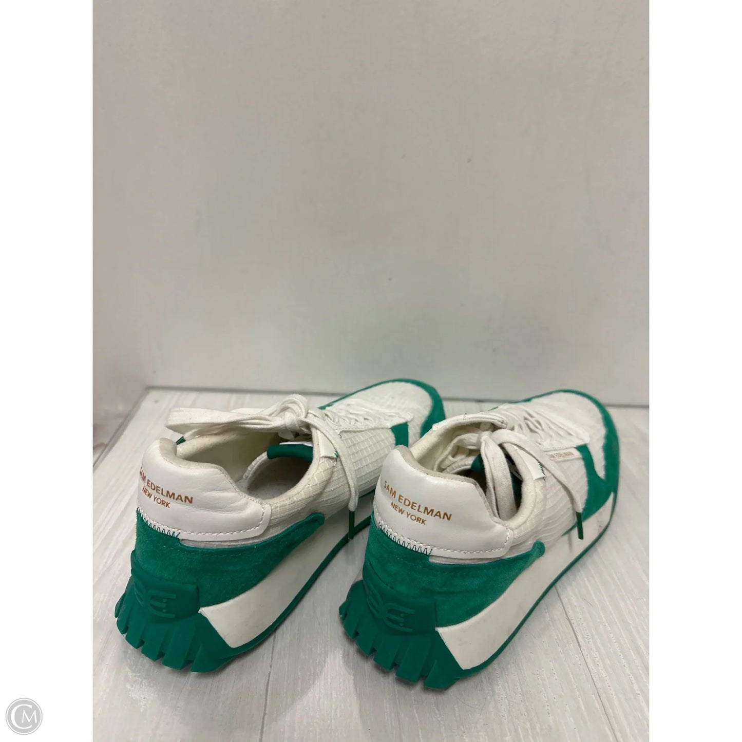Shoes Sneakers By Sam Edelman In Green & White, Size: 10