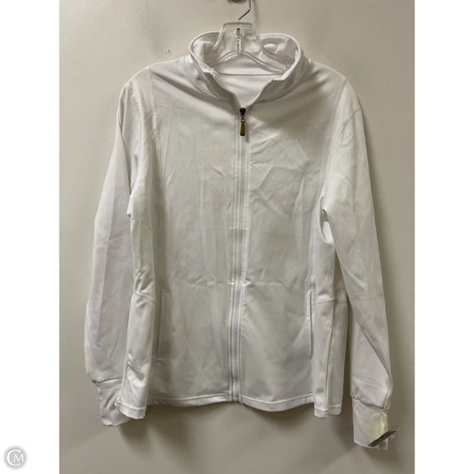 Athletic Jacket By Clothes Mentor In White, Size: 1x