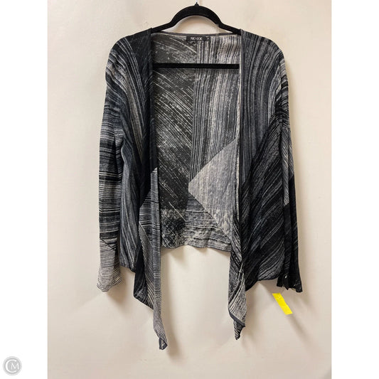 Sweater Cardigan By Nic + Zoe In Black & Grey, Size: M