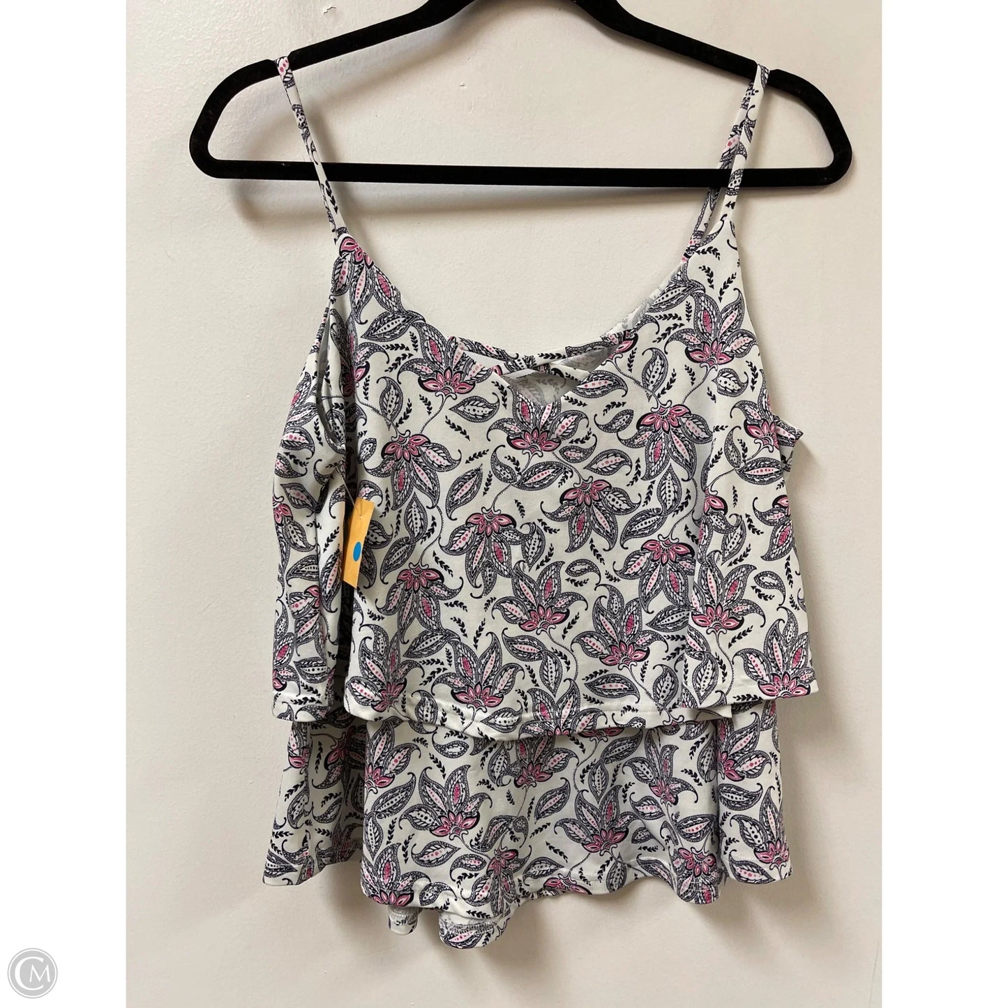 Top Sleeveless By Emmelee In Black & Pink, Size: S