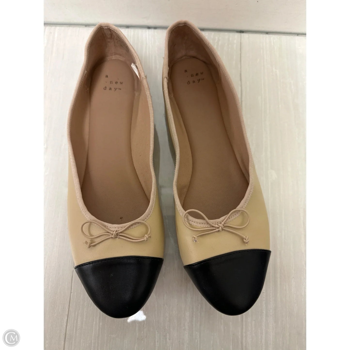 Shoes Flats By A New Day In Black & Cream, Size: 9.5