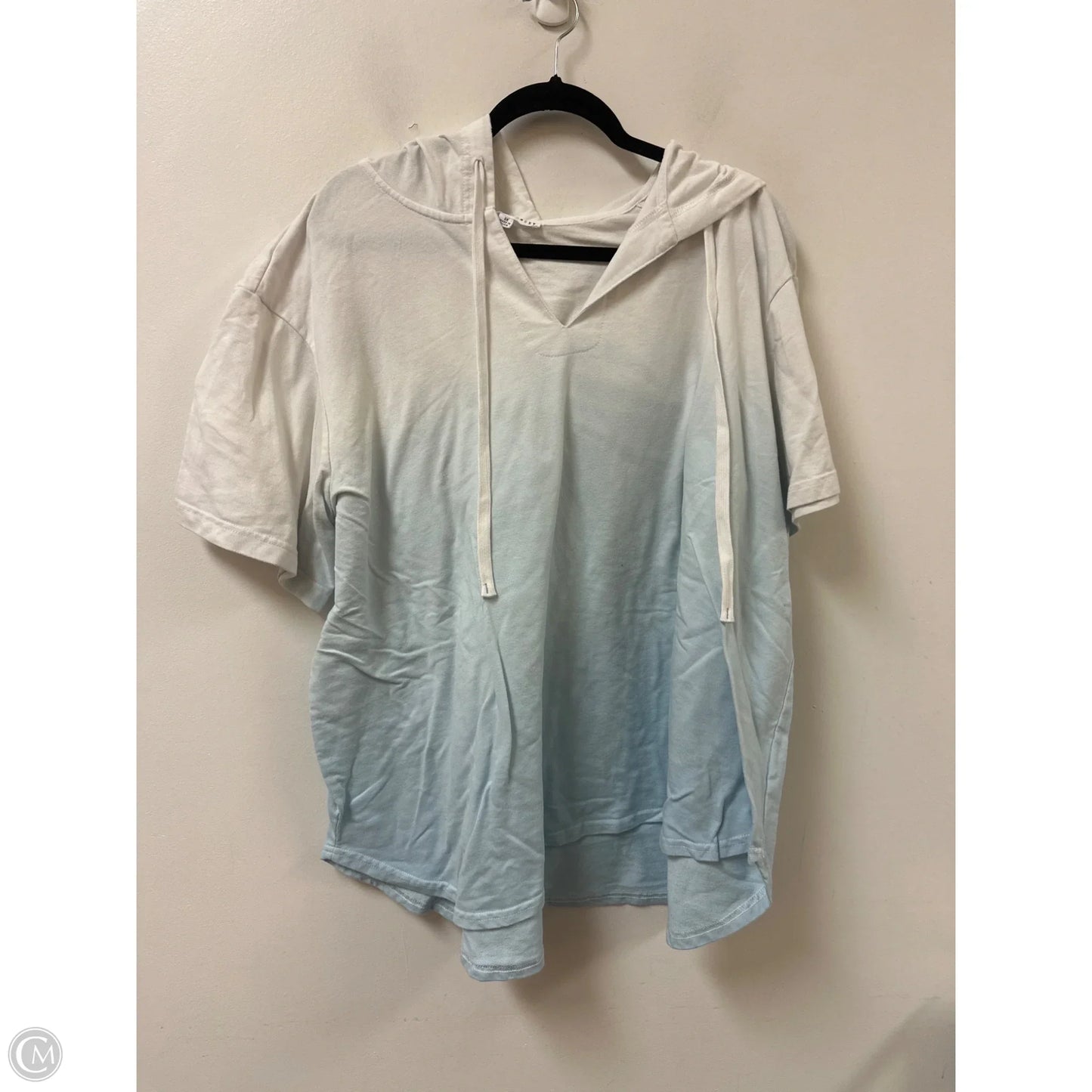 Sweater Short Sleeve By Jane And Delancey In Blue & White, Size: 2x