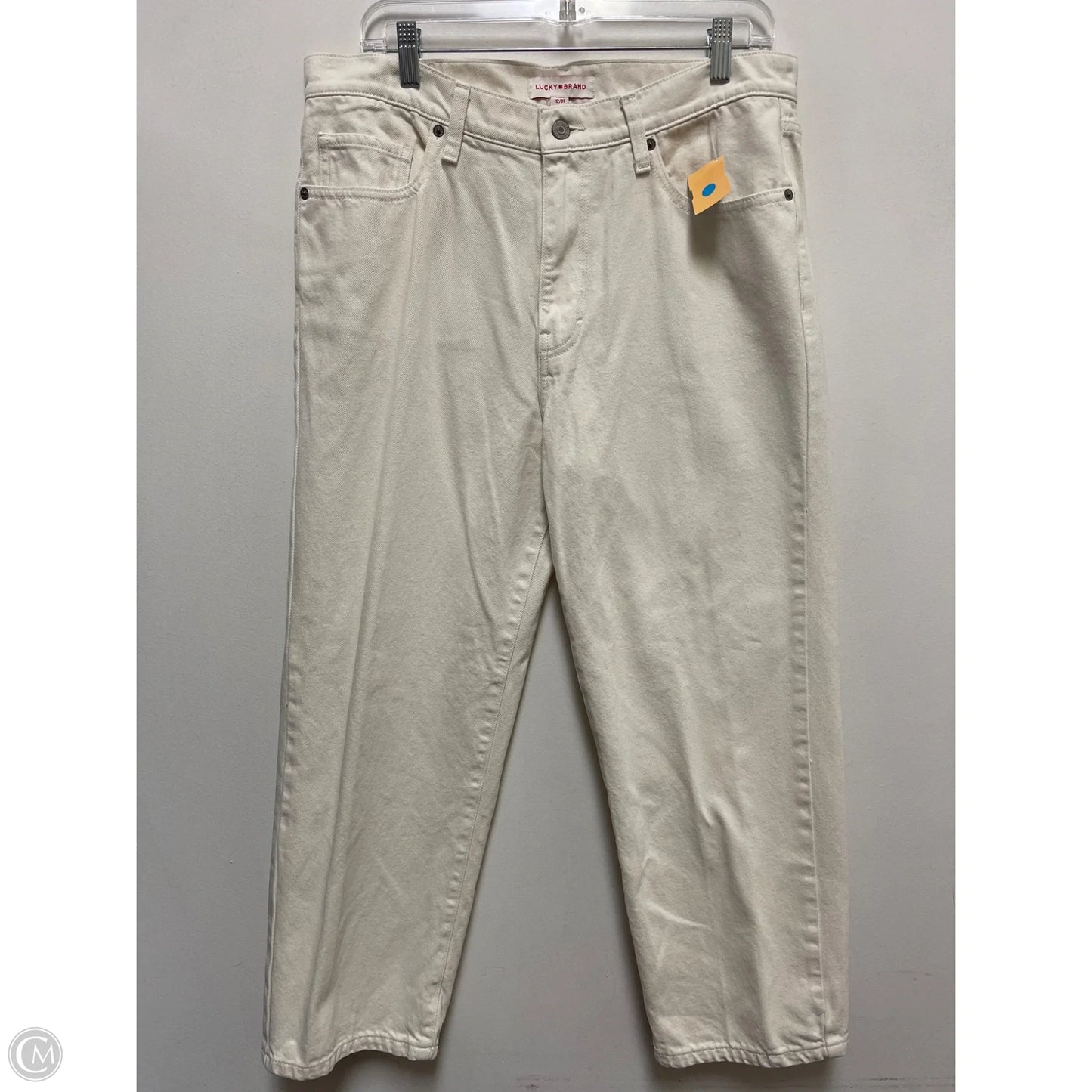 Jeans Straight By Lucky Brand In Cream Denim, Size: 12
