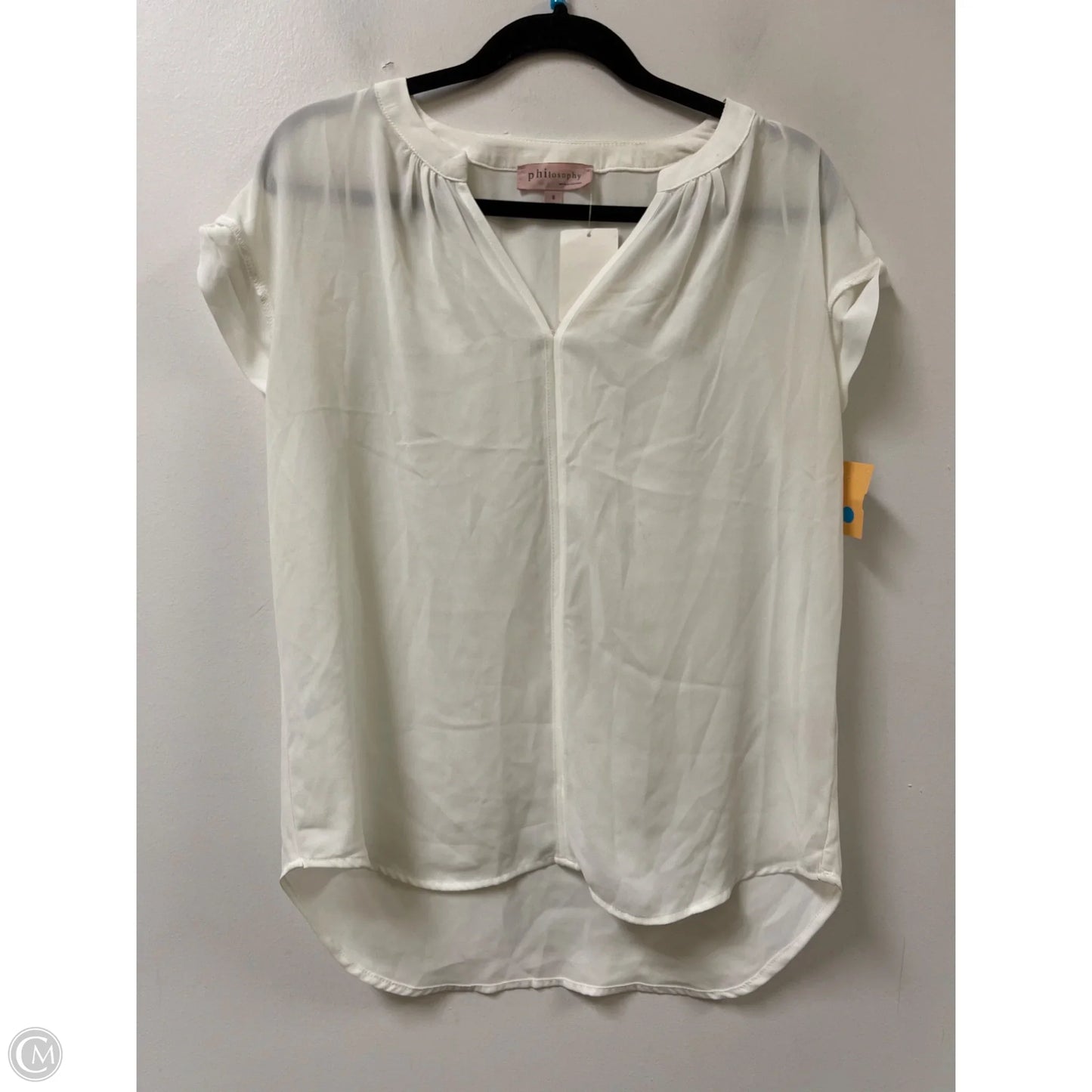Top Short Sleeve By Philosophy In White, Size: S