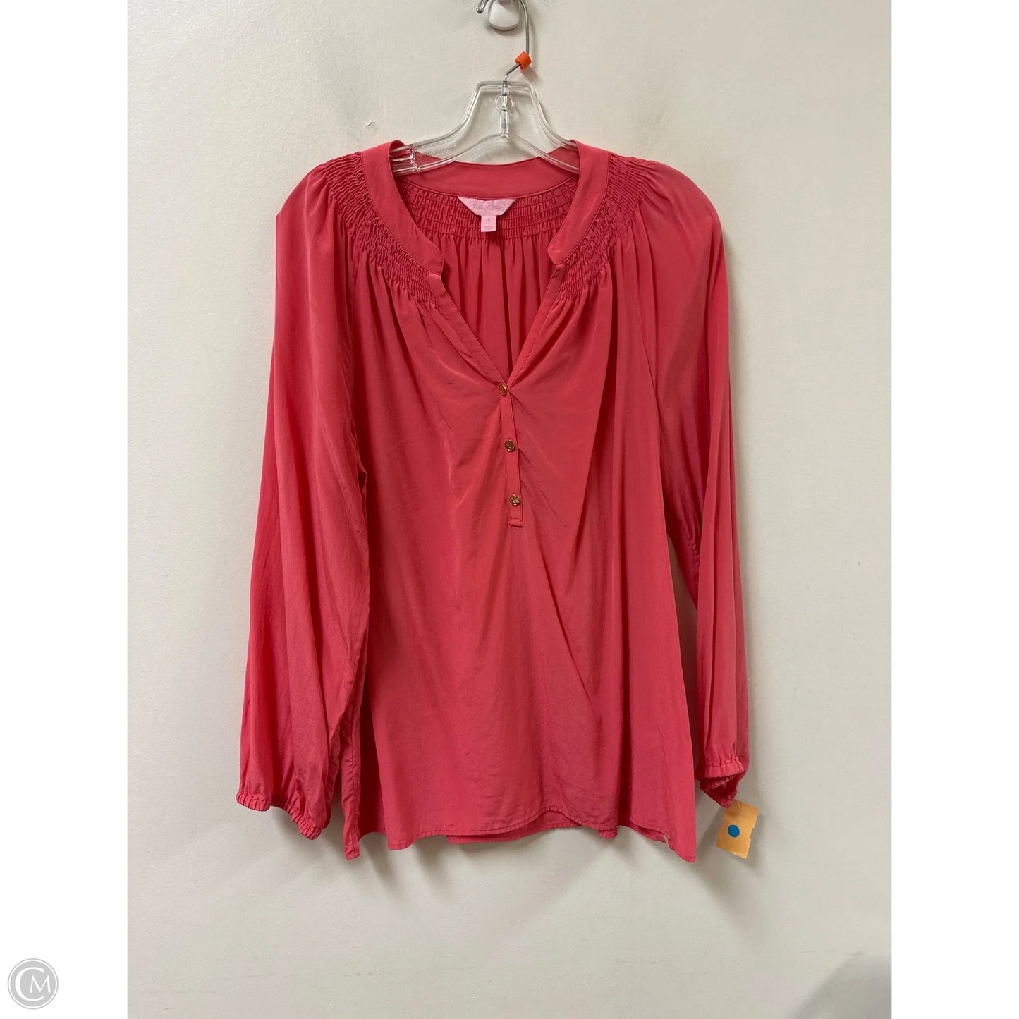 Top Long Sleeve Designer By Lilly Pulitzer In Pink, Size: L