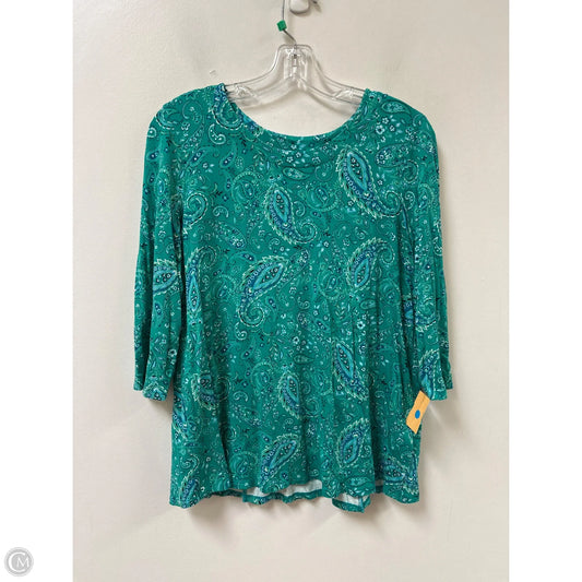 Top Long Sleeve By J. Jill In Green, Size: Mp