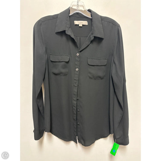 Blouse Long Sleeve By Loft In Black, Size: S