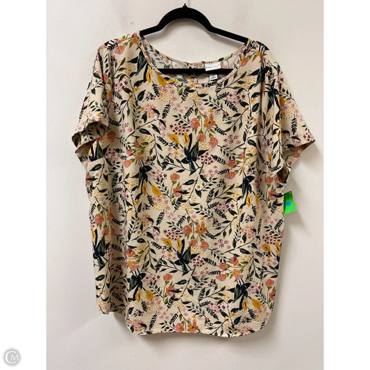 Top Short Sleeve By Ava & Viv In Floral Print, Size: 2x