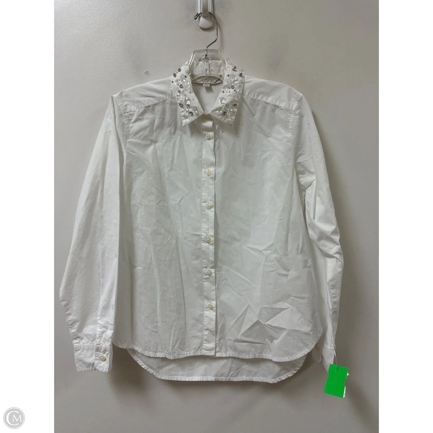 Blouse Long Sleeve By Loft In White, Size: Xs