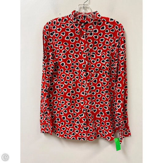 Blouse Long Sleeve By J. Crew In Black & Red, Size: S