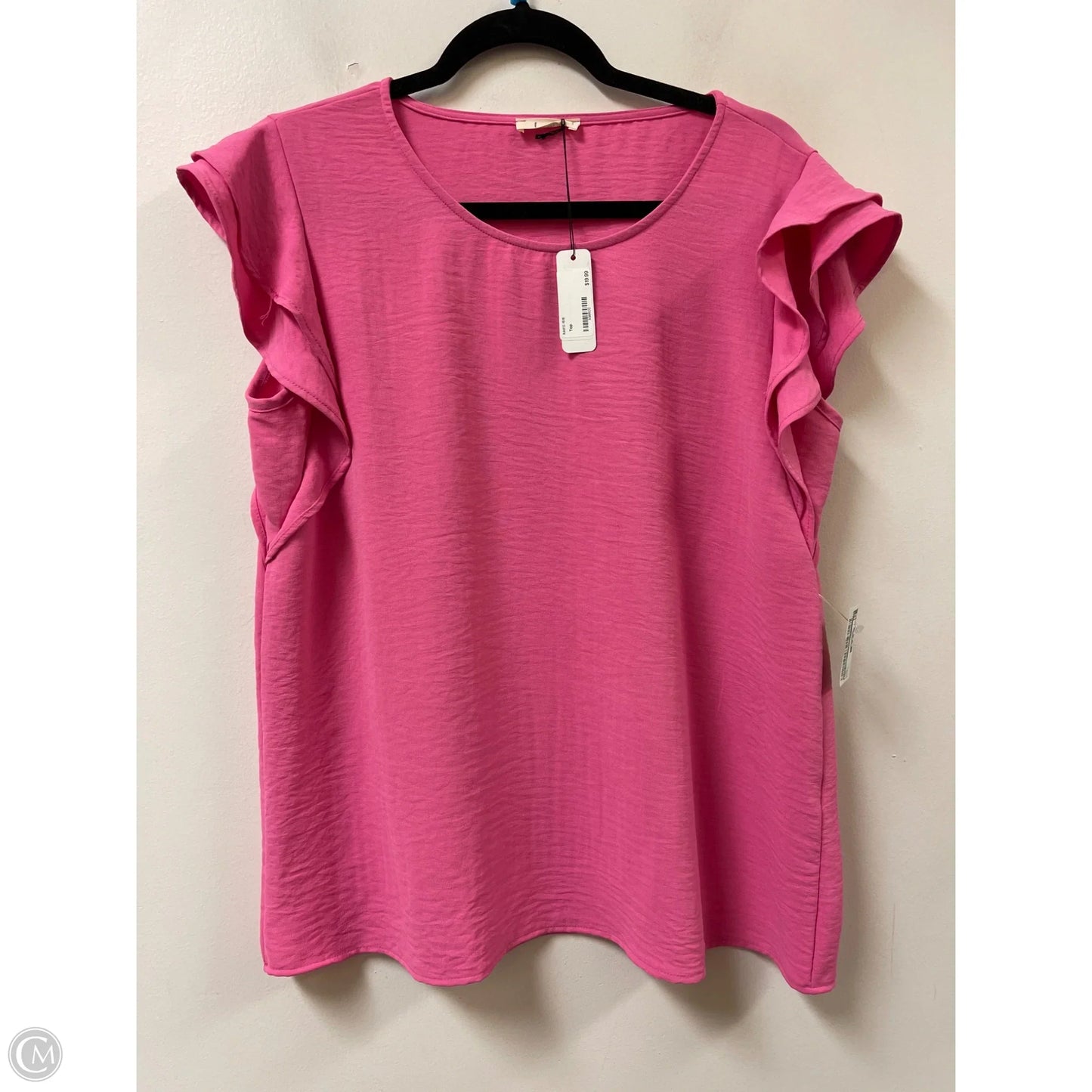 Top Short Sleeve By Les Amis In Pink, Size: L