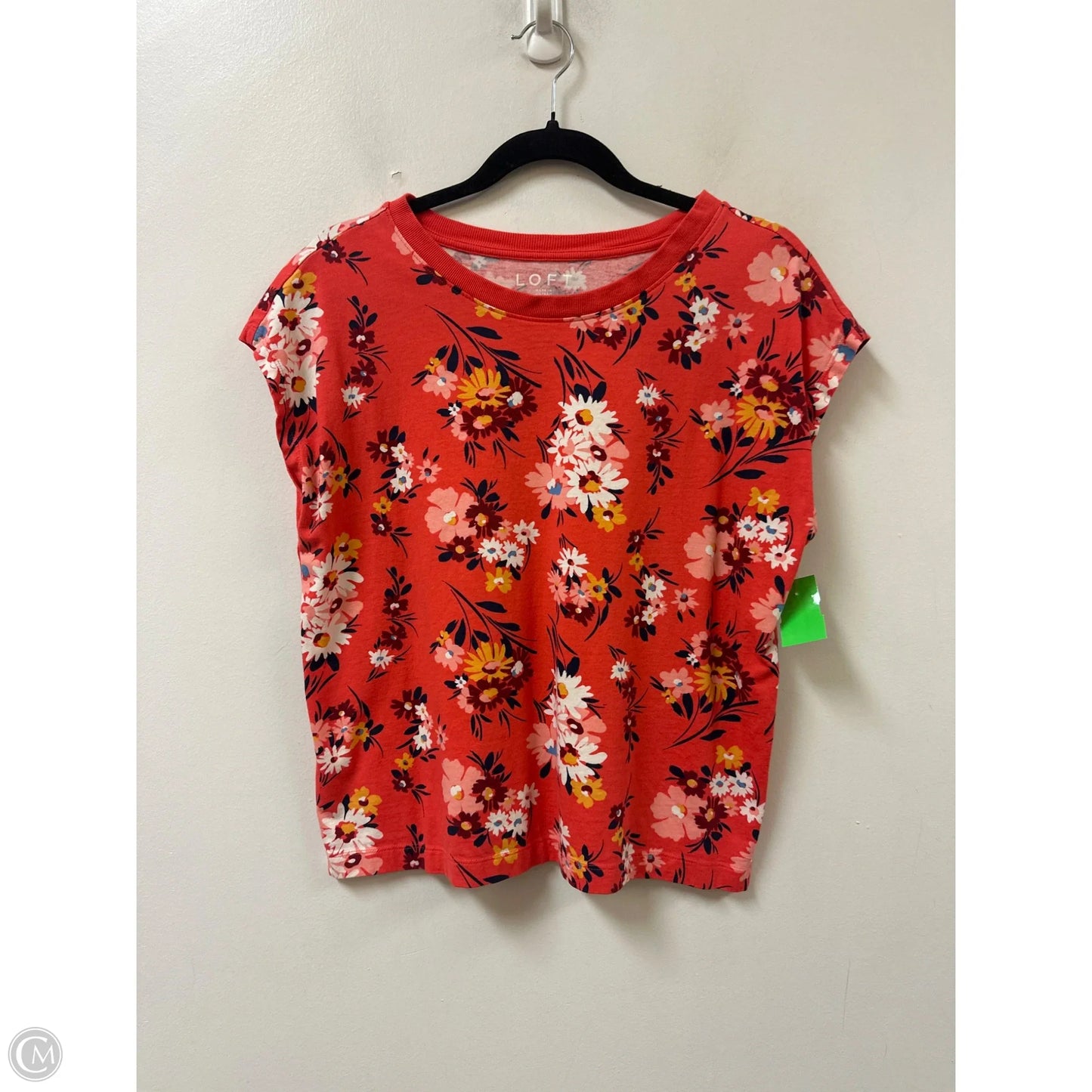 Top Short Sleeve By Loft In Red, Size: S