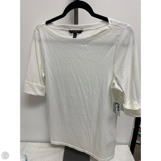 Top Short Sleeve By Lauren By Ralph Lauren In White, Size: L