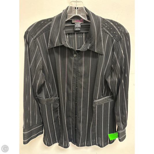Blouse Long Sleeve By Notations In Striped Pattern, Size: L