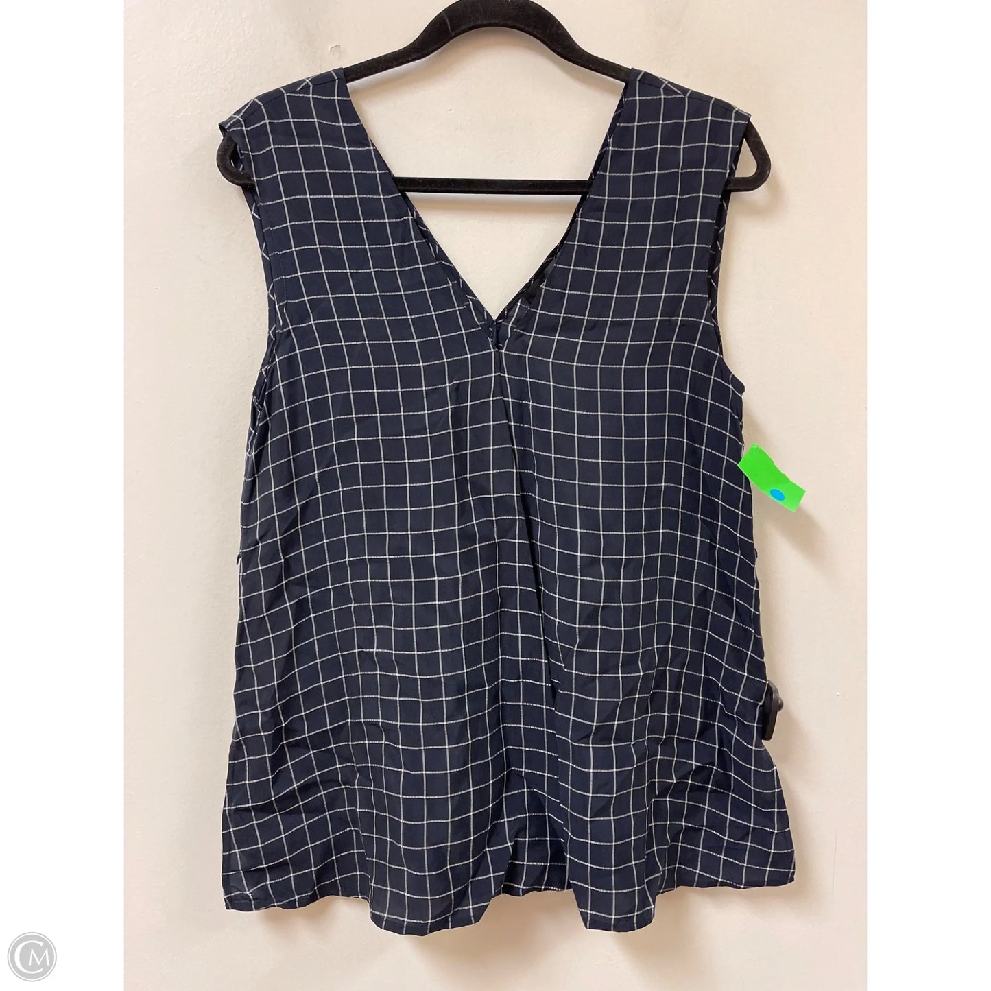 Top Sleeveless By Theory In Blue & White, Size: S