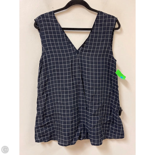Top Sleeveless By Theory In Blue & White, Size: S