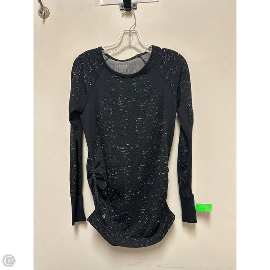 Athletic Top Long Sleeve Crewneck By Athleta In Black & Grey, Size: L