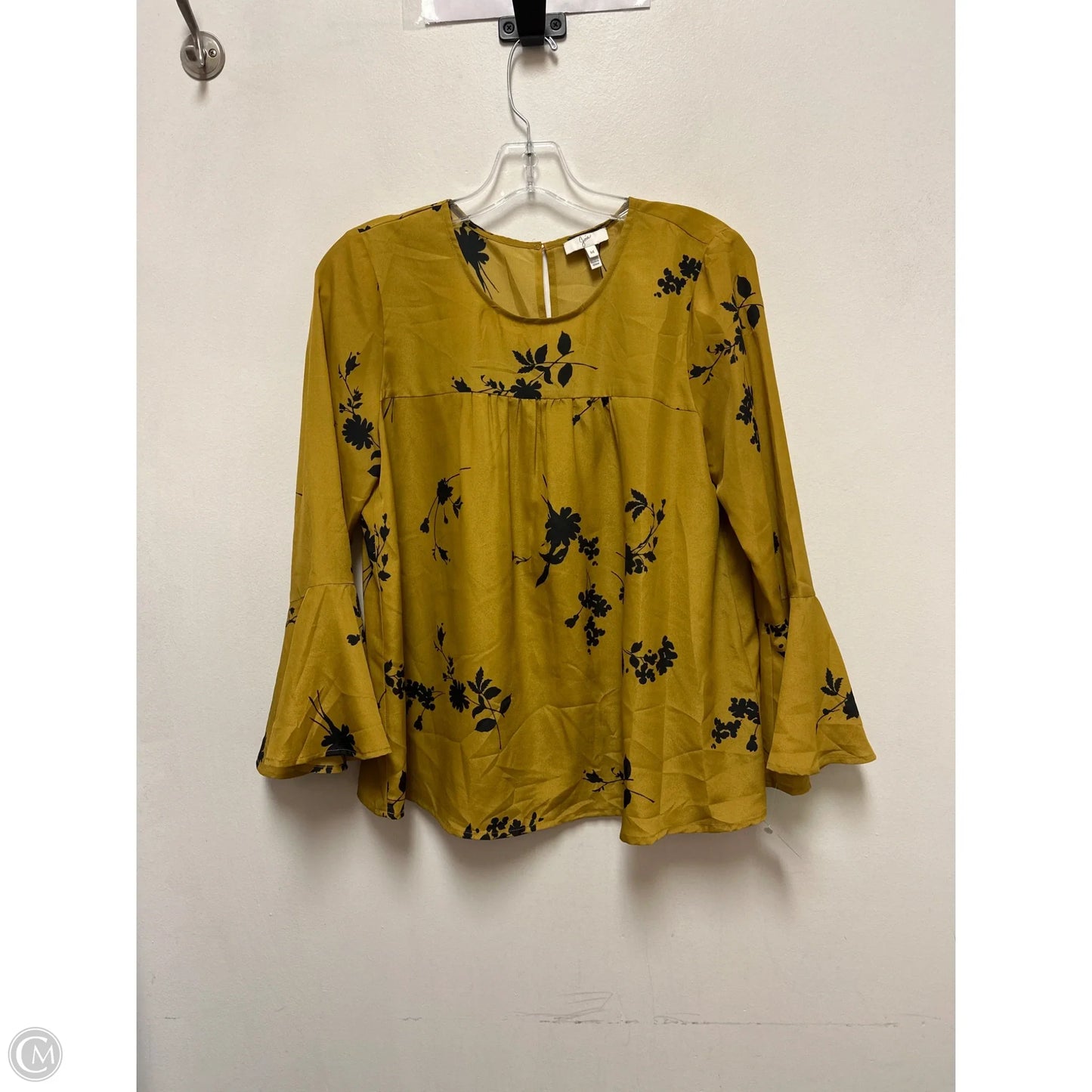 Top Long Sleeve By Joie In Black & Yellow, Size: M